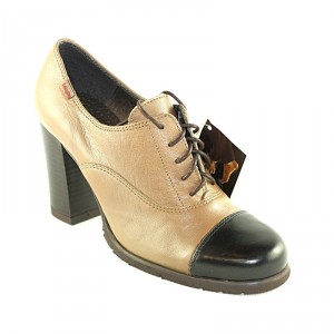 CallagHan Carol Taupe Negro Leather