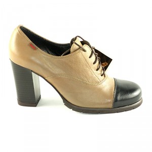 CallagHan Carol Taupe Negro Leather