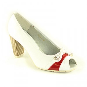 CallagHan Karen Blanco Rojo Patent Leather
