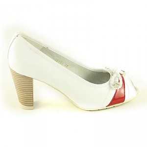 CallagHan Karen Blanco Rojo Patent Leather