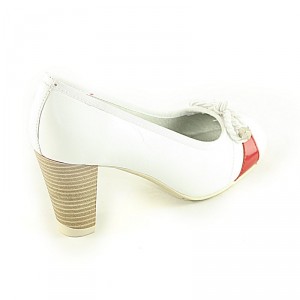 CallagHan Karen Blanco Rojo Patent Leather